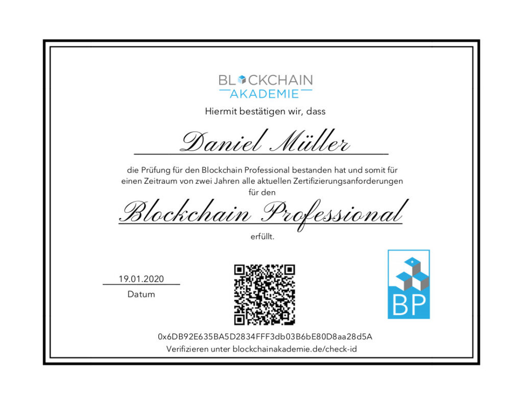 Blockchain Professional Zertifikat