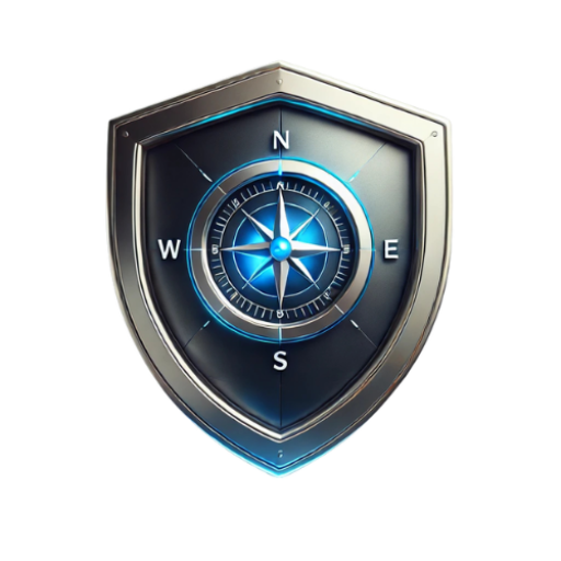 Shield with compass on it